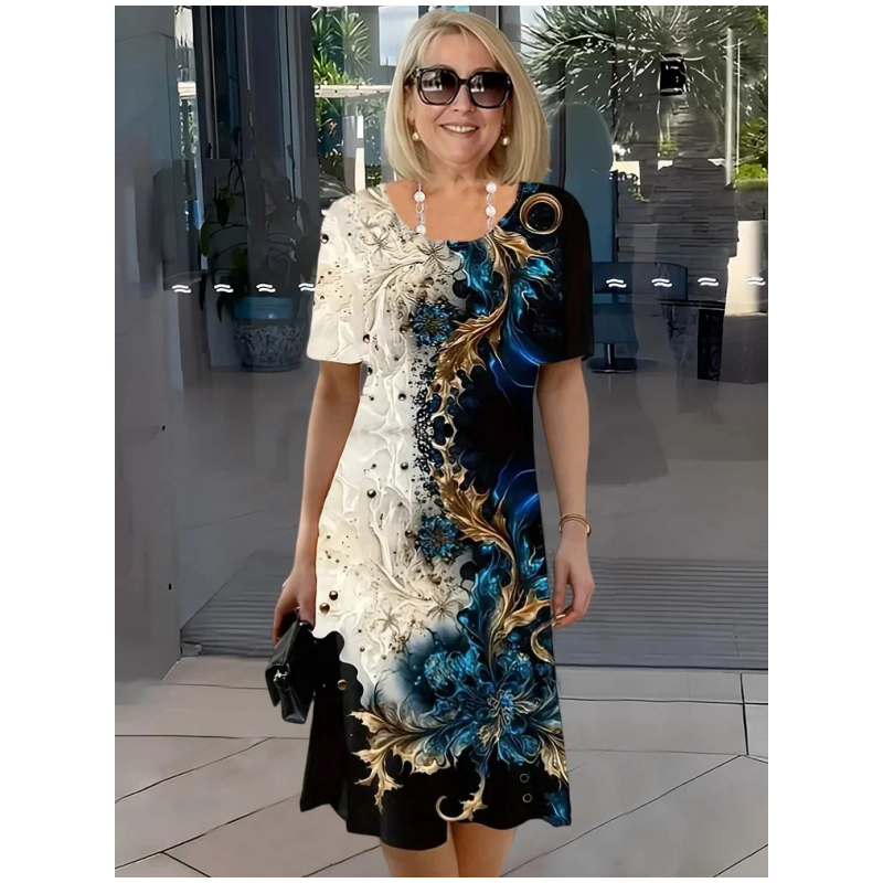 Maud - Robe Midi à Fleurs Élégante Femme