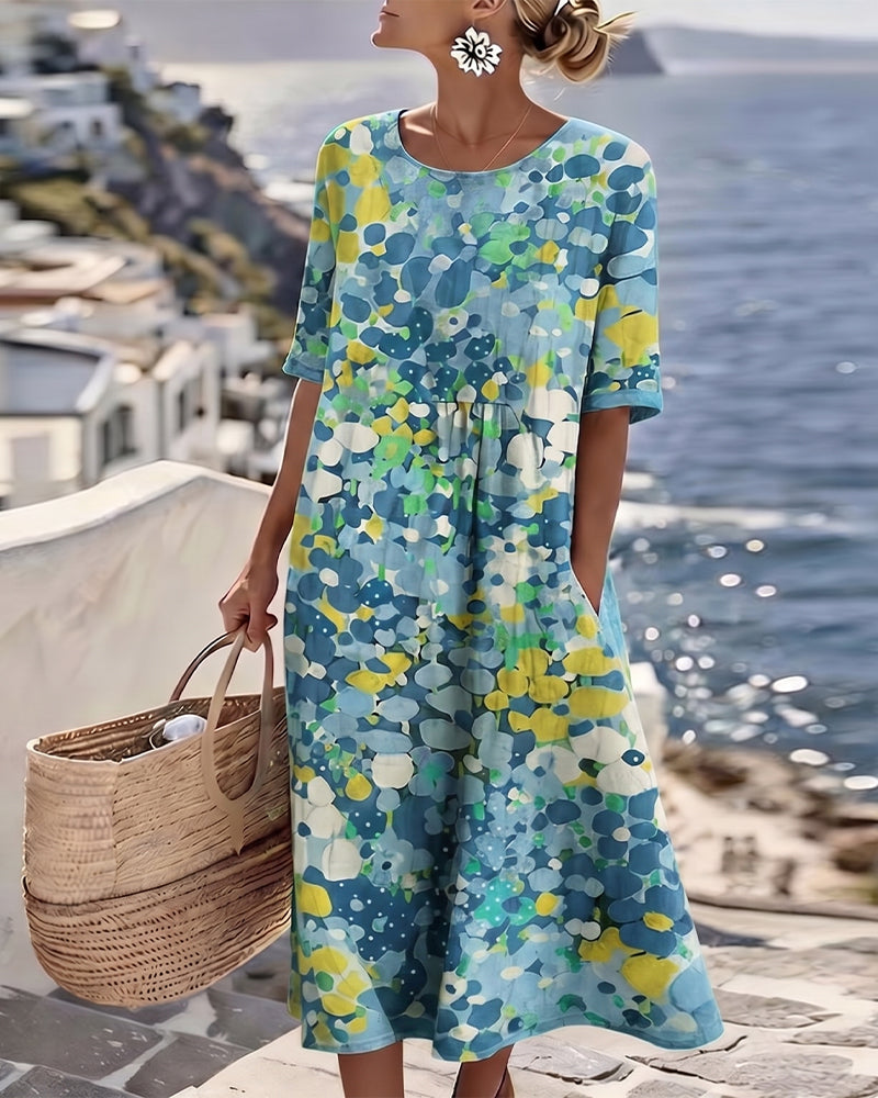 Inès - Robe Lin d'Été Colorée
