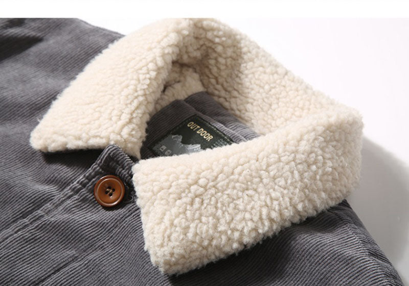 Damien - Veste Classique Velours Col Fourrure
