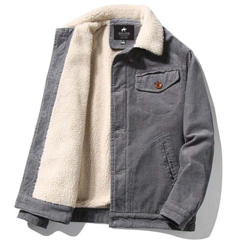 Damien - Veste Classique Velours Col Fourrure