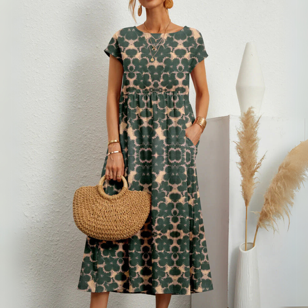 Lydie - Robe Midi Mousseline Fleurie Chic Femme