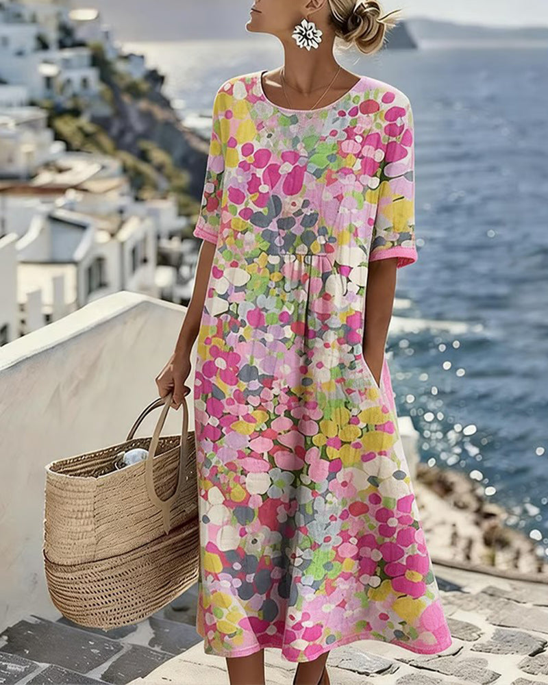 Inès - Robe Lin d'Été Colorée