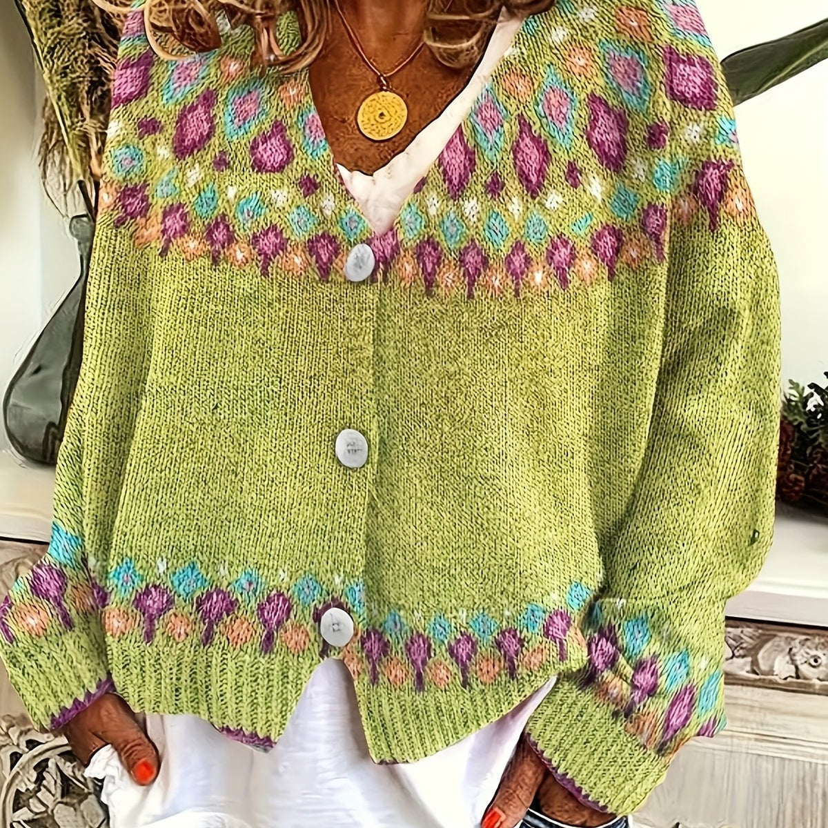 Chloé - Cardigan Féminin Vintage Fleuri
