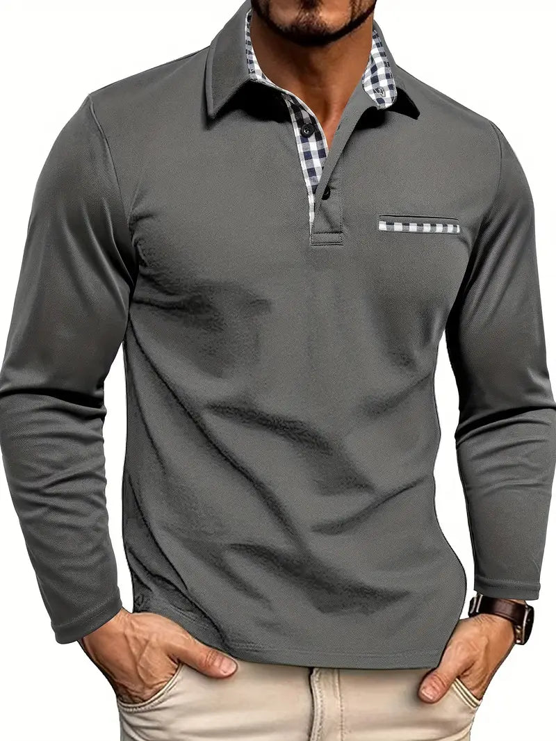 Léo – Polo homme manches longues ajusté