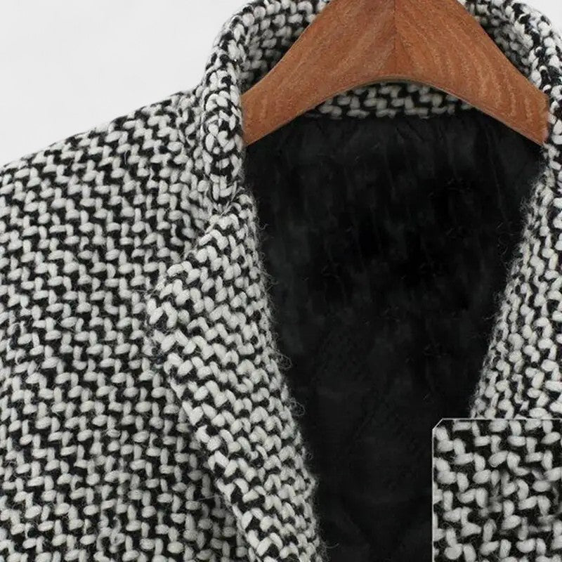 Chantal | Manteau Chic Pied-de-Poule Laine