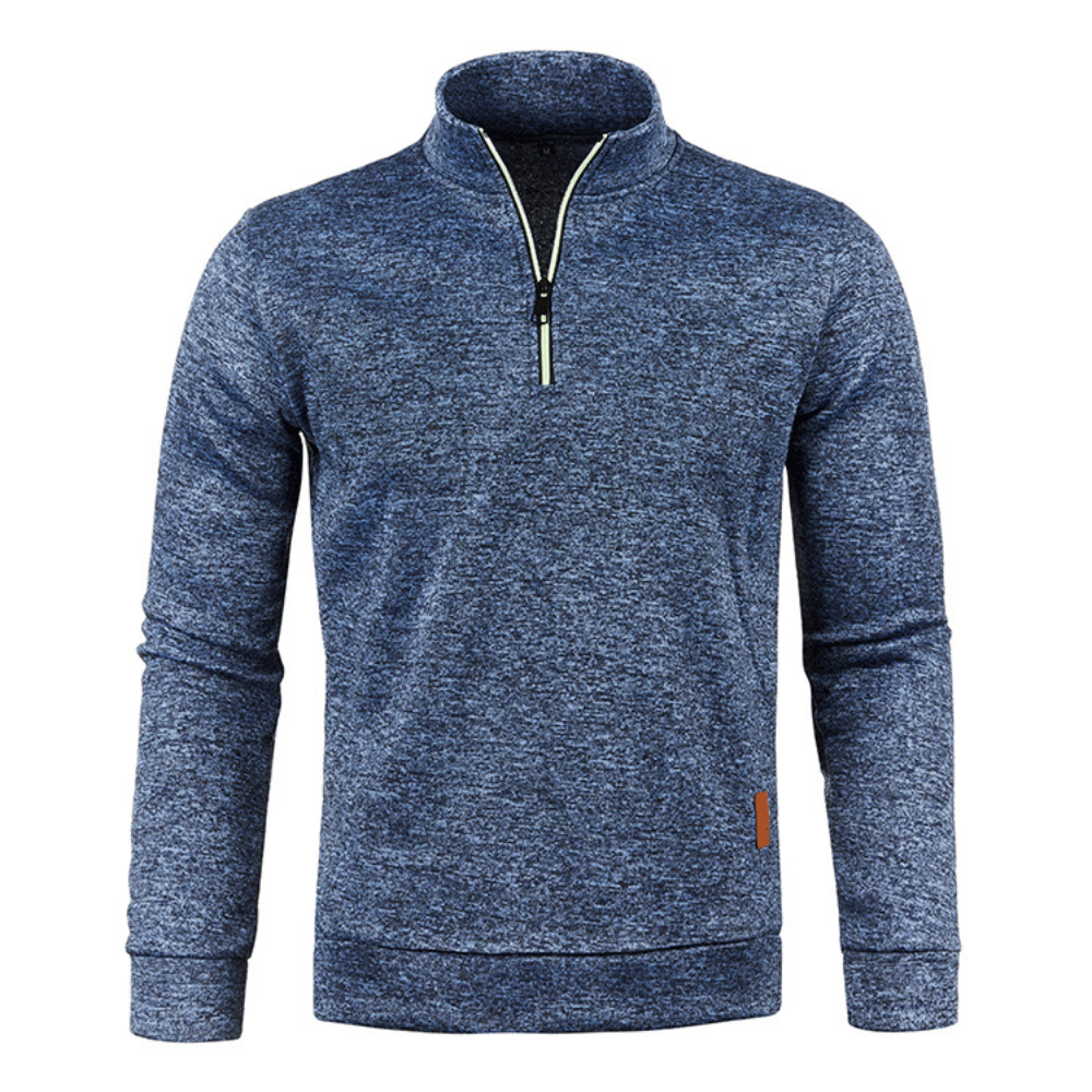 Damien - Pull Intemporel Zippé Col Montant
