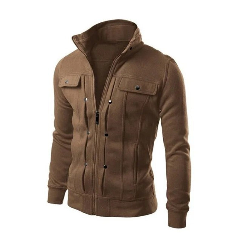 Nicolas - Veste Élégante Col Montant Zippée