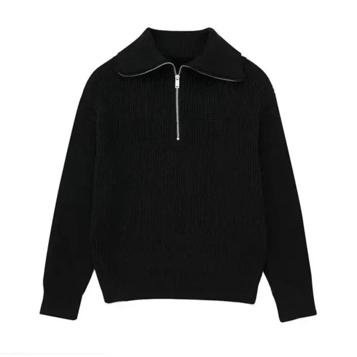 Damian - Pull Chic Rayé Col Zippé