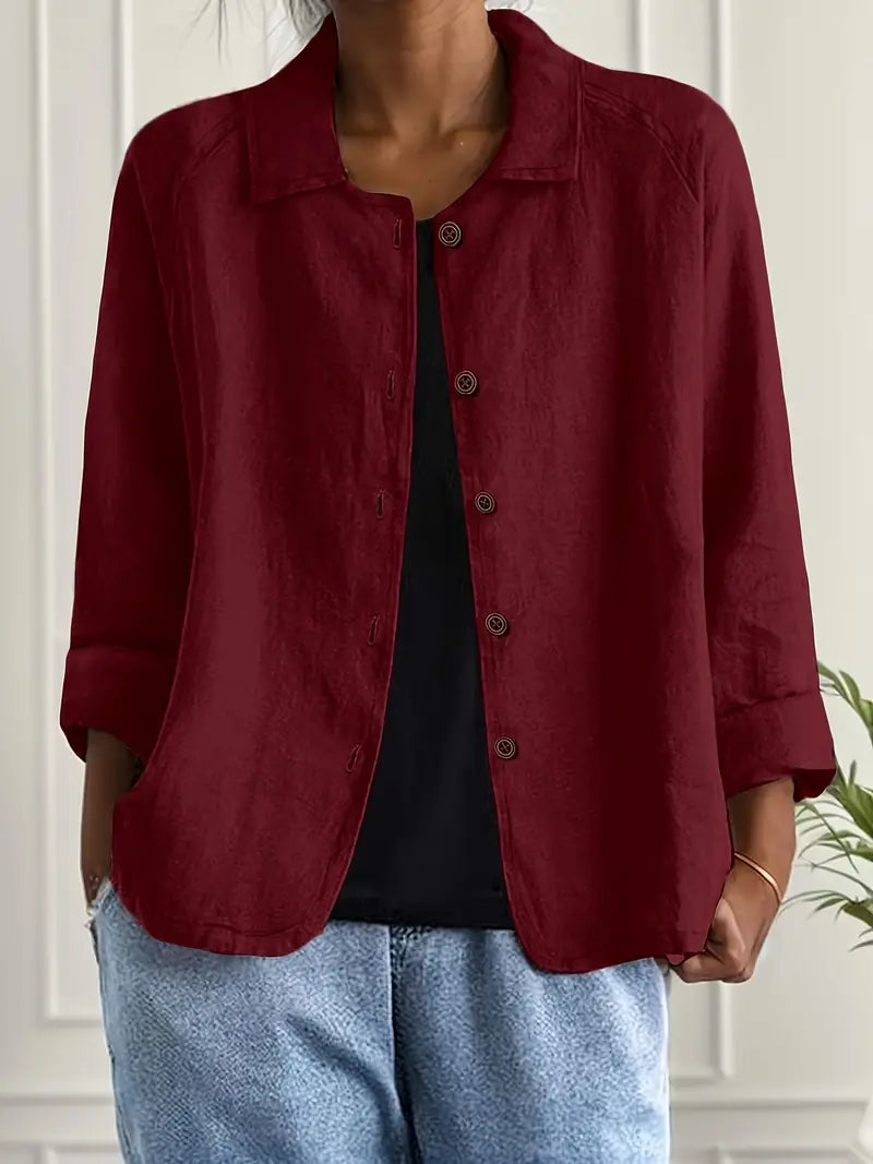 Estelle | Cardigan Élégant Classique Col Chemise