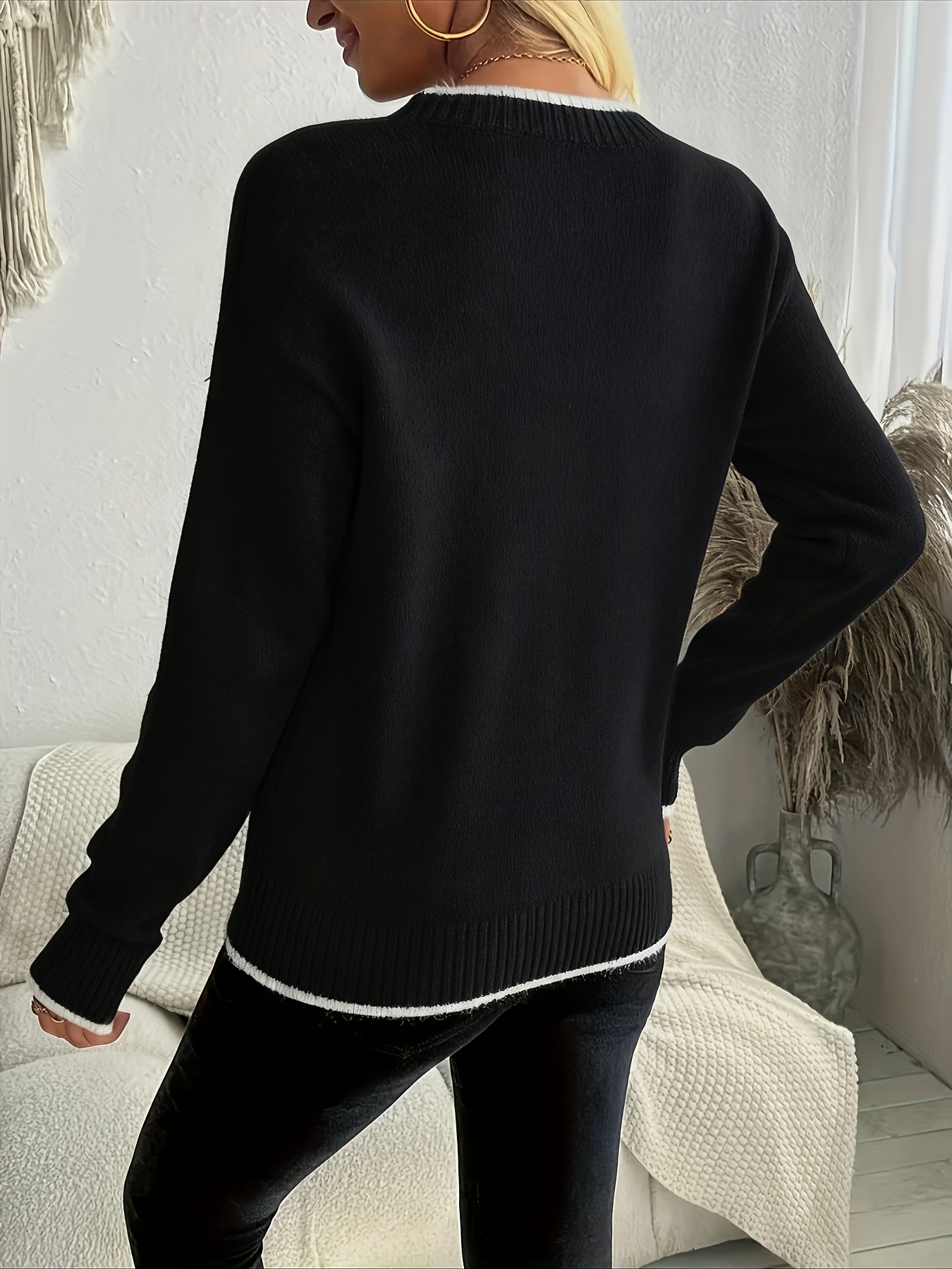 Karine - Pull Féminin Imprimé Flocon