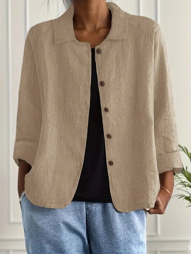 Estelle | Cardigan Élégant Classique Col Chemise