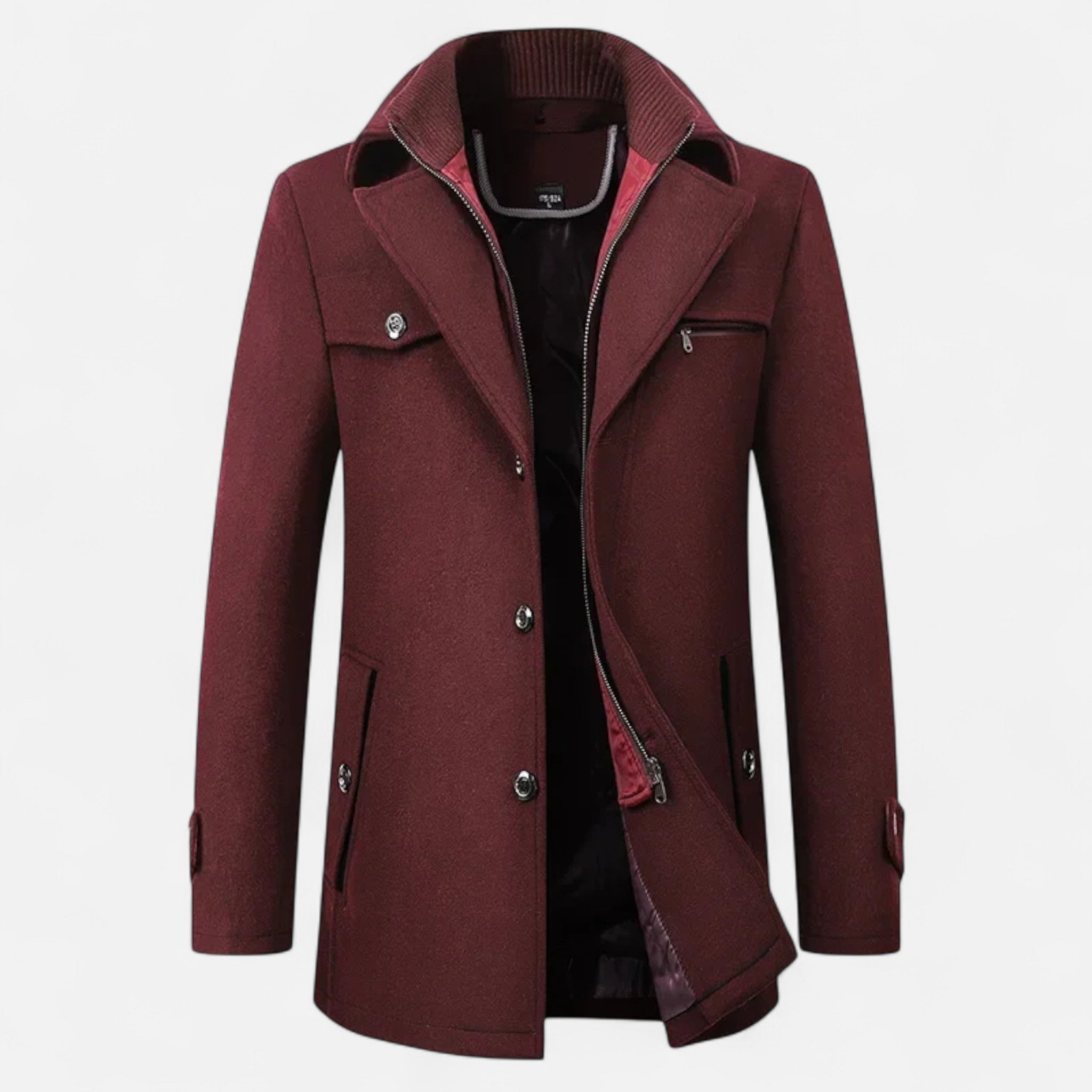 Bastien - Trench Laine Zippé Homme