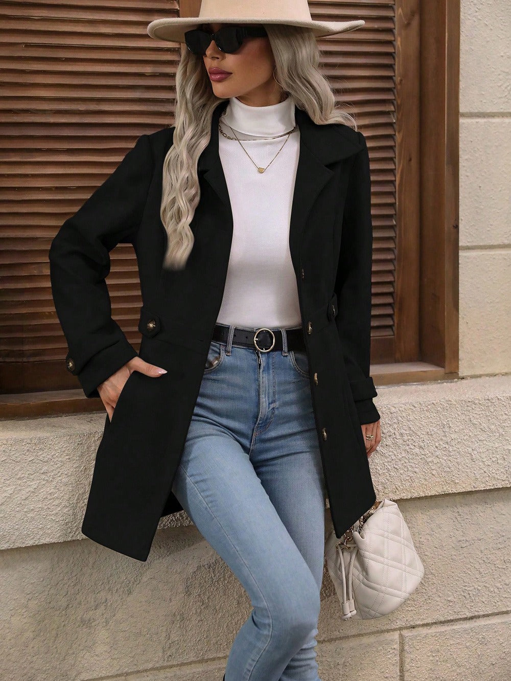 Adèle | Manteau Élégant Laine Ceinturé