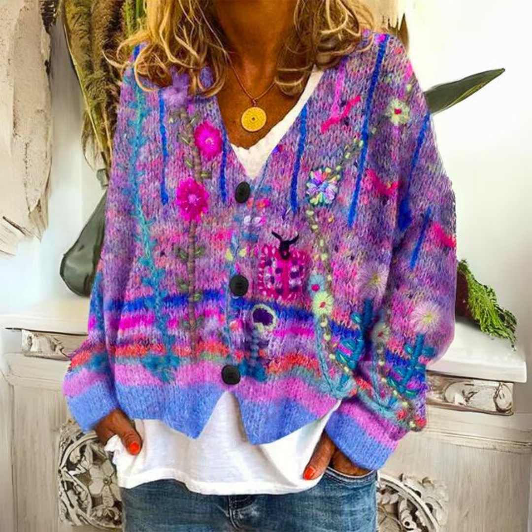 Priya - Gilet Élégant Fleuri Brodé
