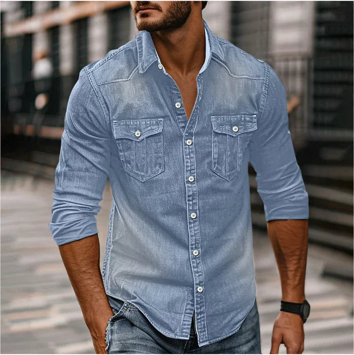 Ricardo - Chemise Denim Stylée Homme