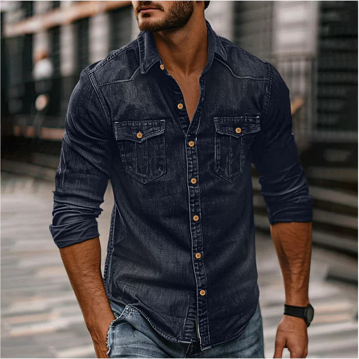 Ricardo - Chemise Denim Stylée Homme