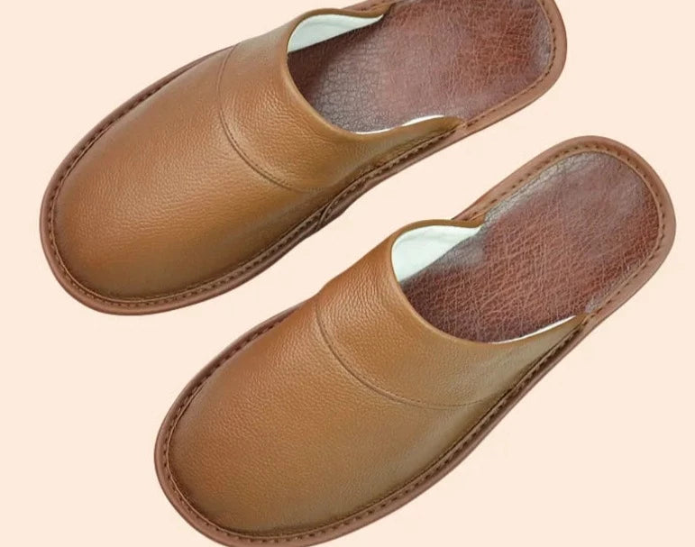 Tomas - Chaussons Cuir Confortables Homme