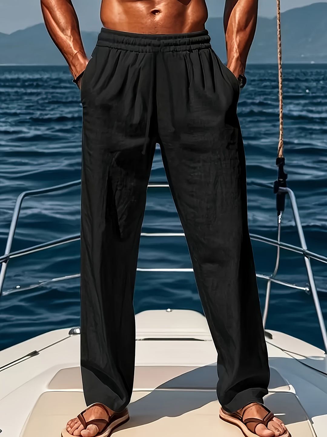 Cristian - Pantalon Lin Casual Homme