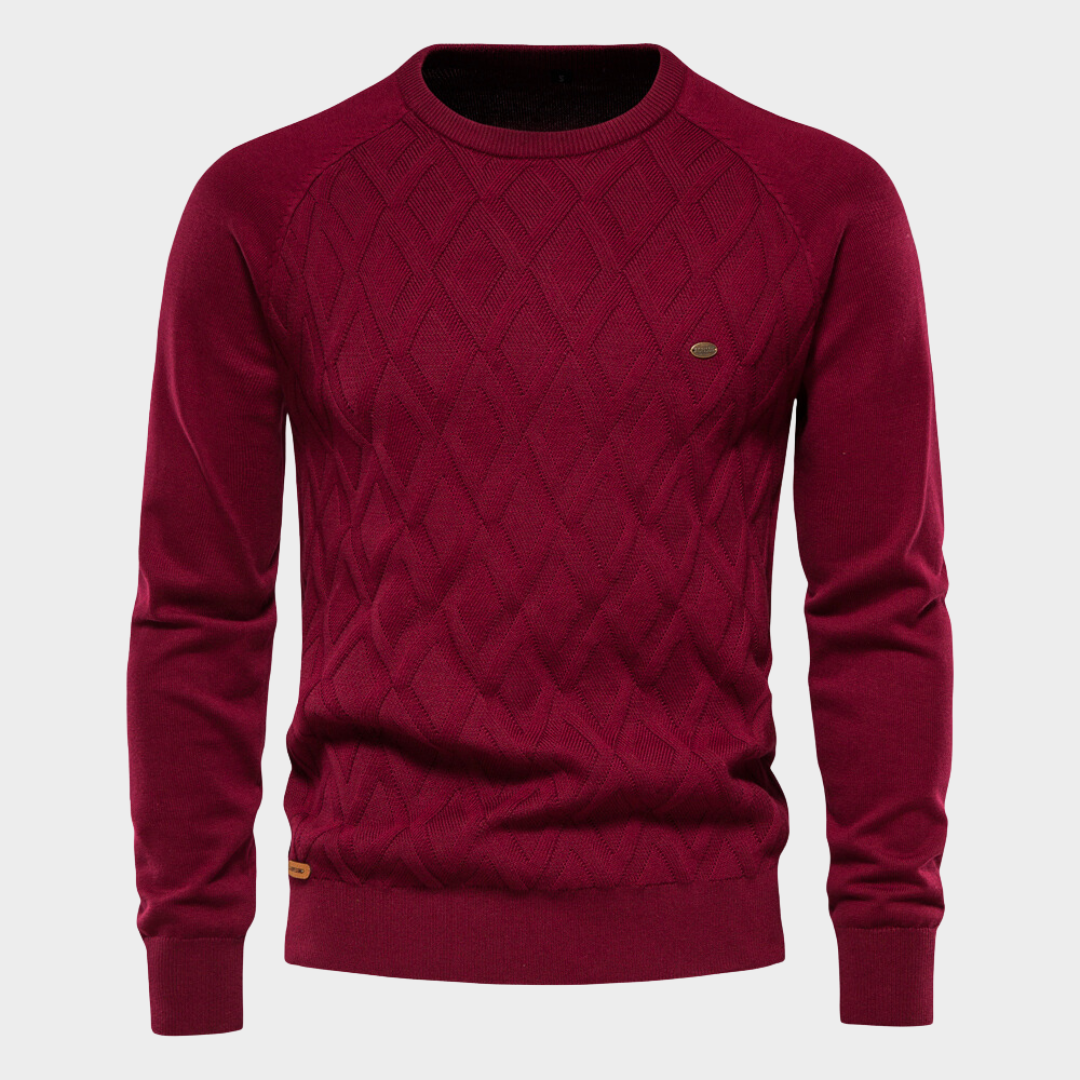 Julien - Pull Classique Col Rond Losange