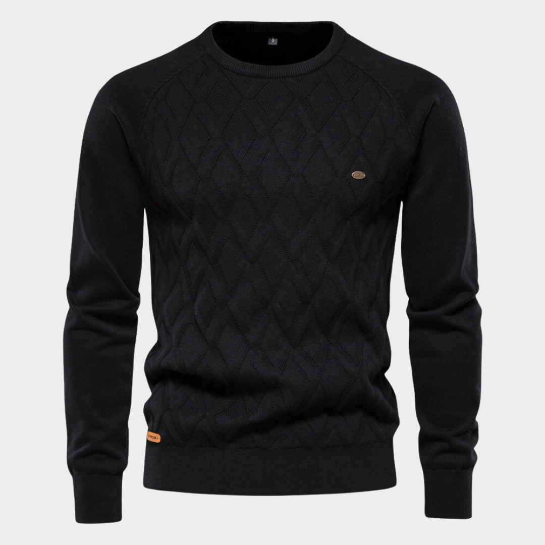 Julien - Pull Classique Col Rond Losange