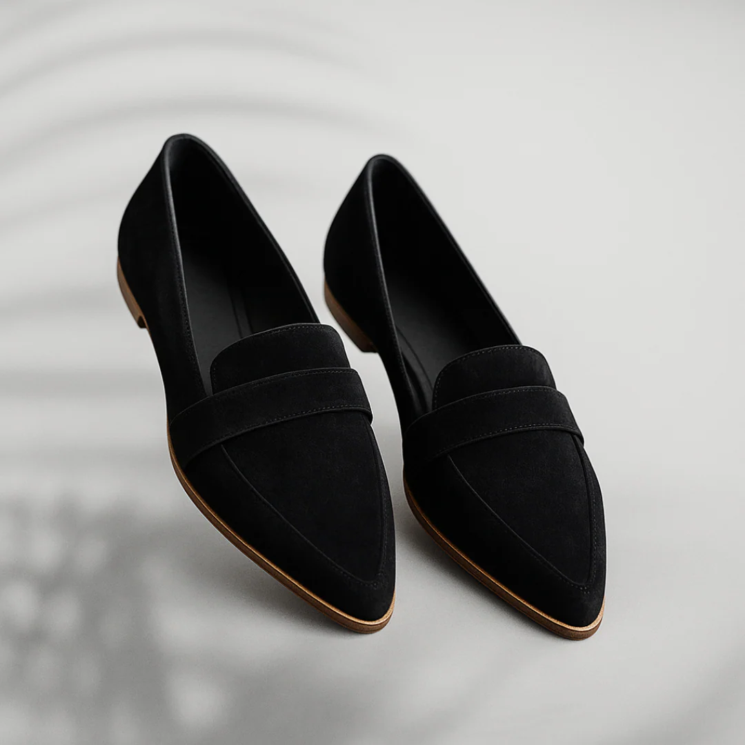Adèle | Mocassins Élégants Daim Plats