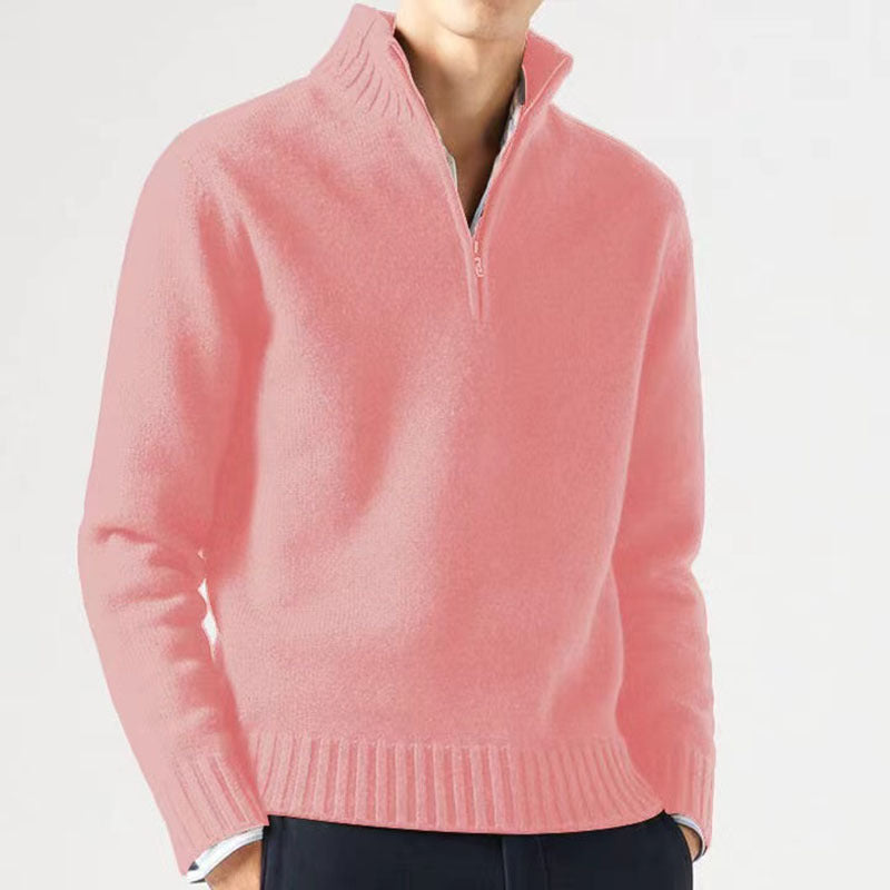 Damien - Pull Élégant Col Montant Zippé