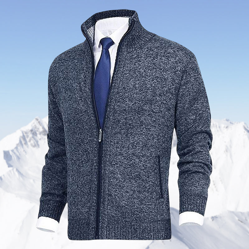 Philippe - Cardigan Élégant Zippé Col Montant