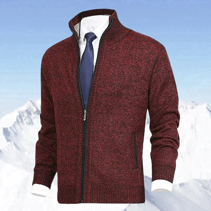 Philippe - Cardigan Élégant Zippé Col Montant