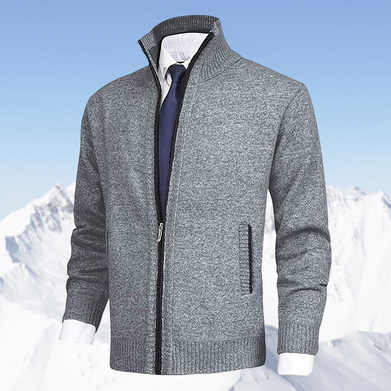 Philippe - Cardigan Élégant Zippé Col Montant