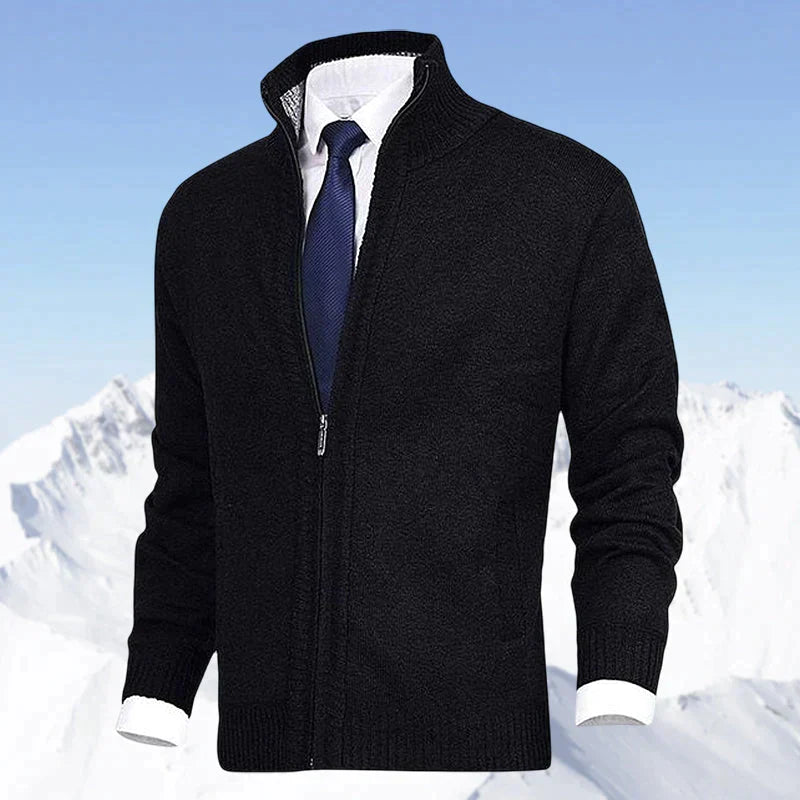 Philippe - Cardigan Élégant Zippé Col Montant
