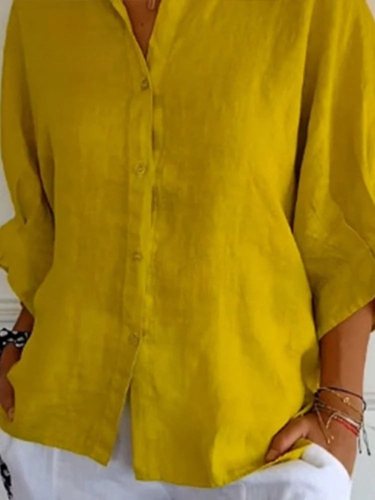 Martine - Chemise en Lin Légère Boutonnée Femme