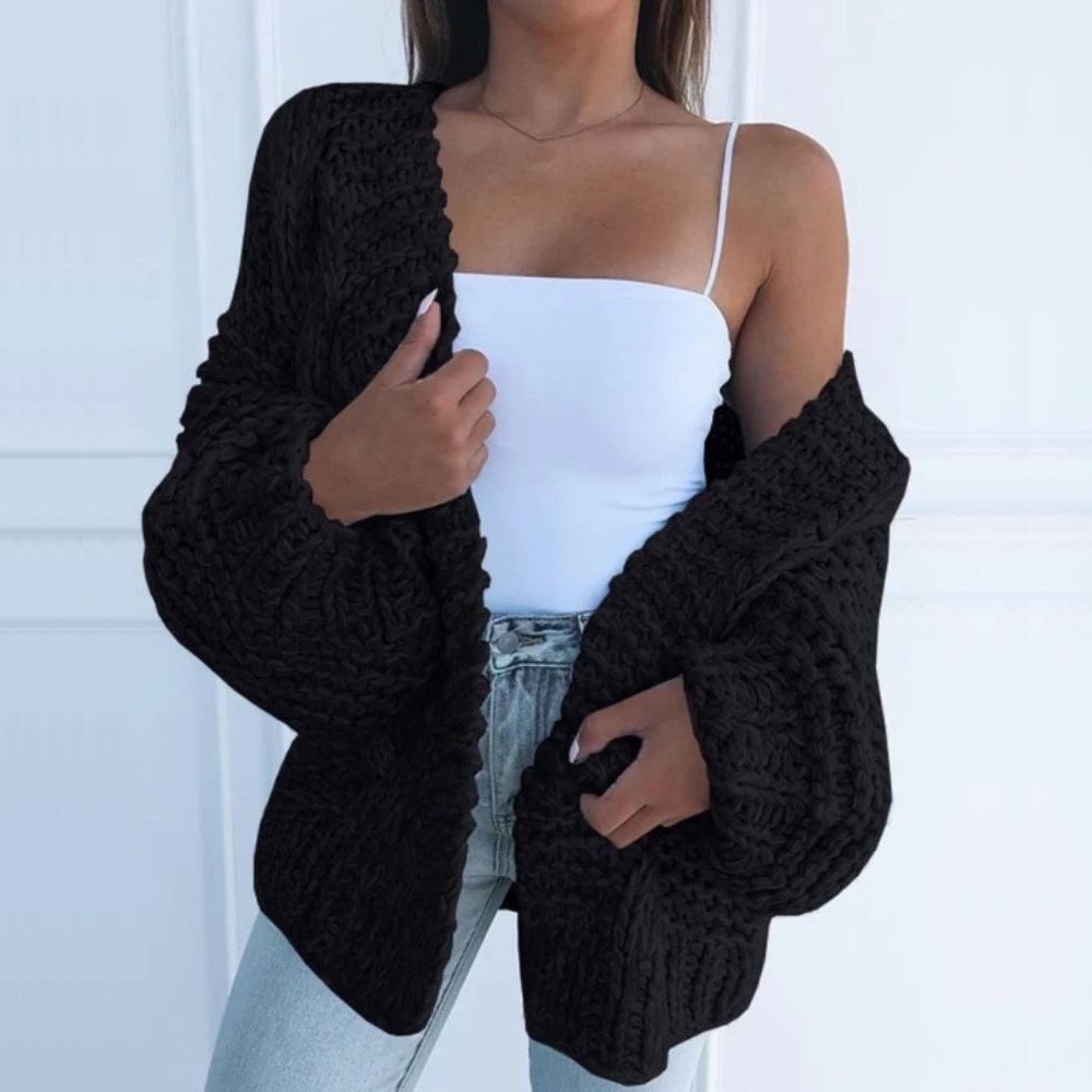 Sandrine - Cardigan Élégant Oversize Grosse Maille
