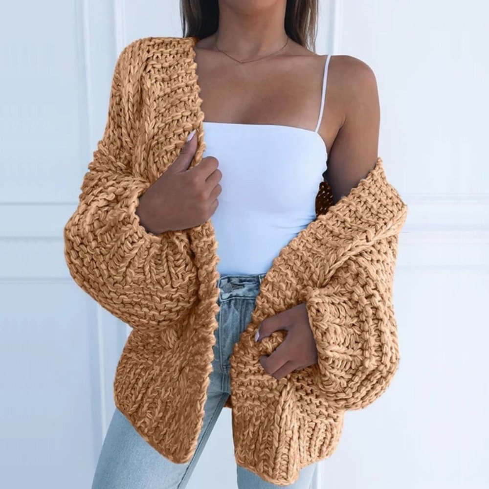 Sandrine - Cardigan Élégant Oversize Grosse Maille