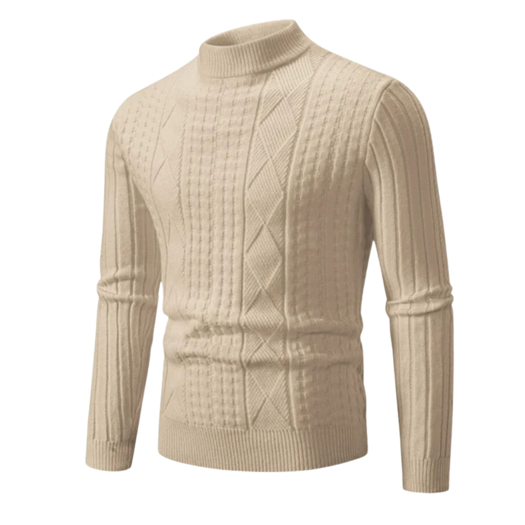 Thierry - Pull Classique Torsadé Col Roulé