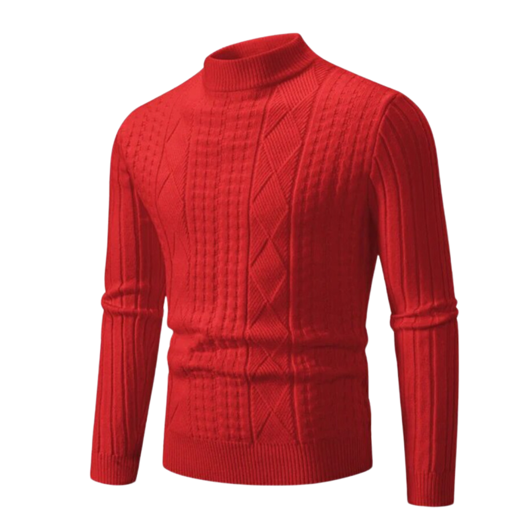 Thierry - Pull Classique Torsadé Col Roulé