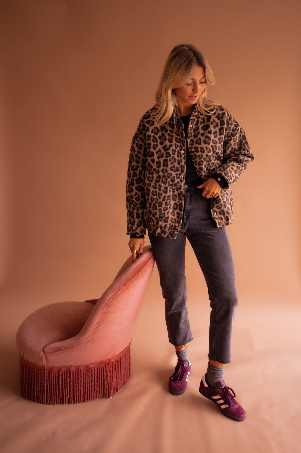 Élodie | Veste Stylée Courte Léopard