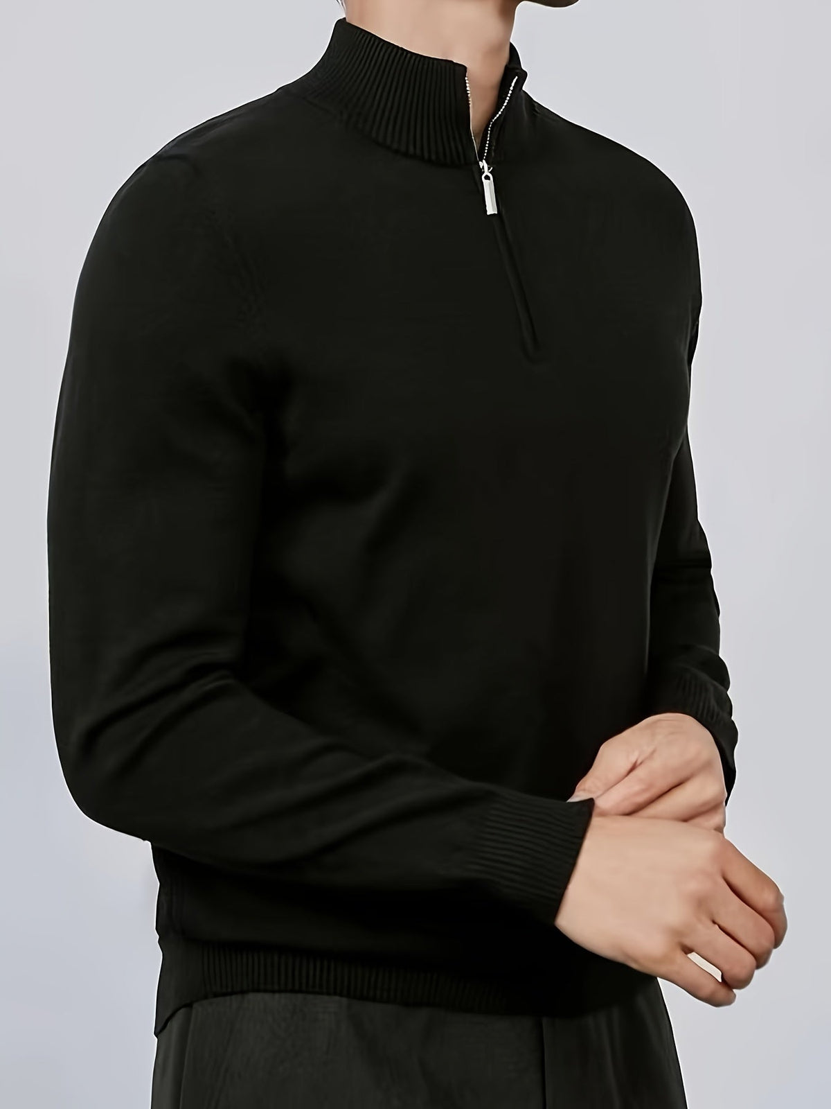 Marc - Pull Élégant Col Montant Zippé