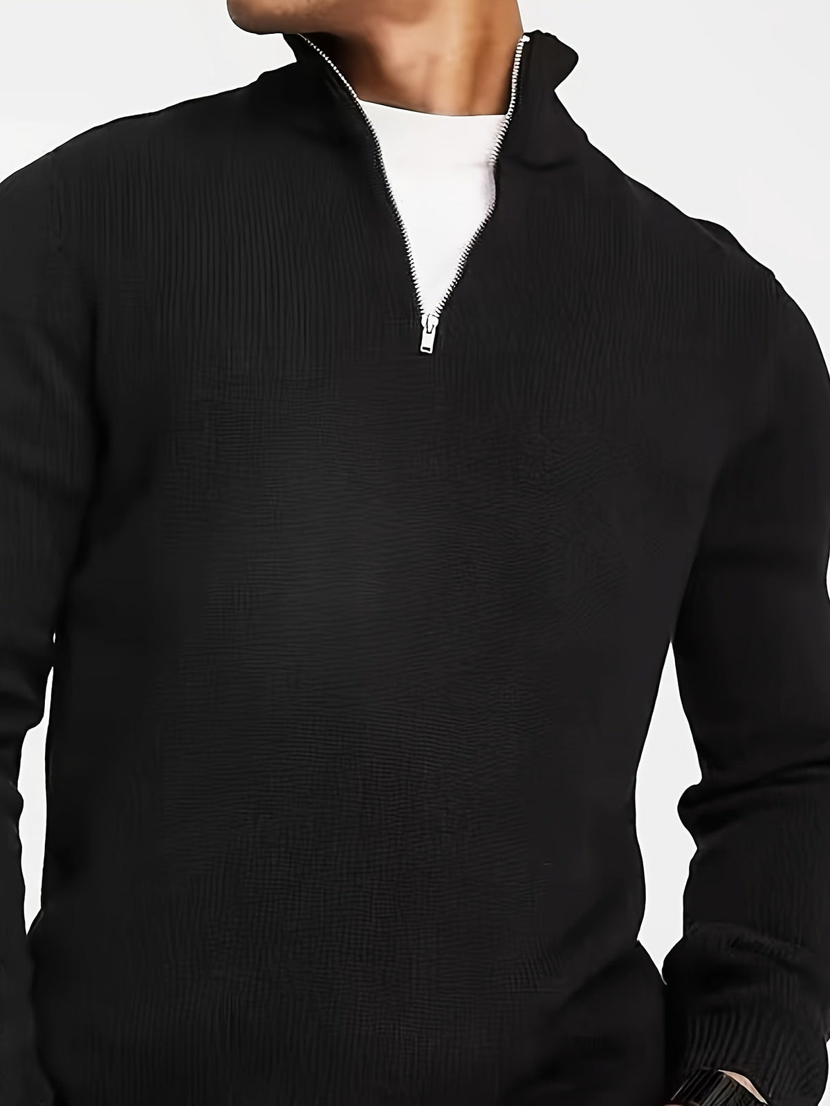 Marc - Pull Élégant Col Montant Zippé