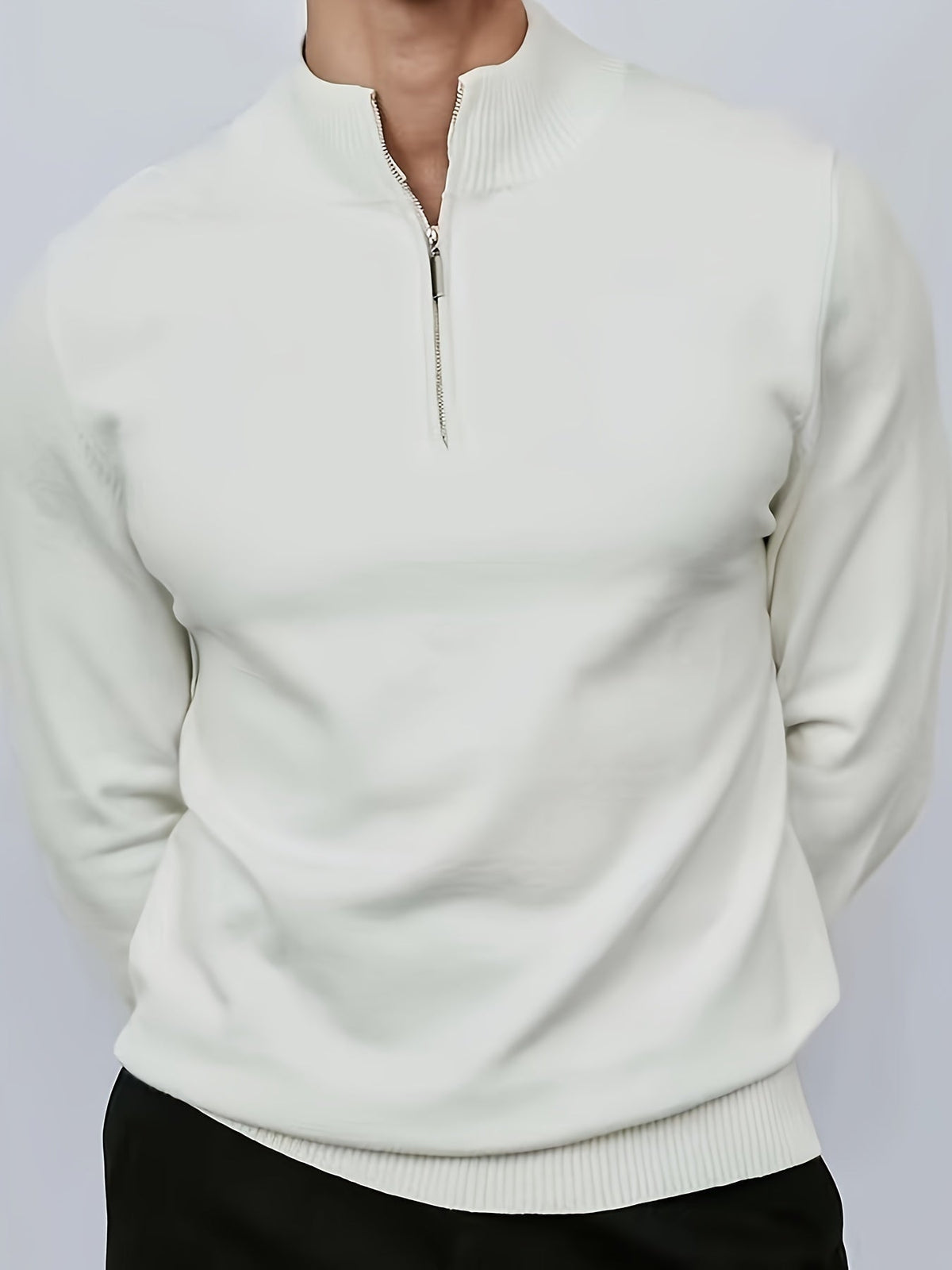 Marc - Pull Élégant Col Montant Zippé