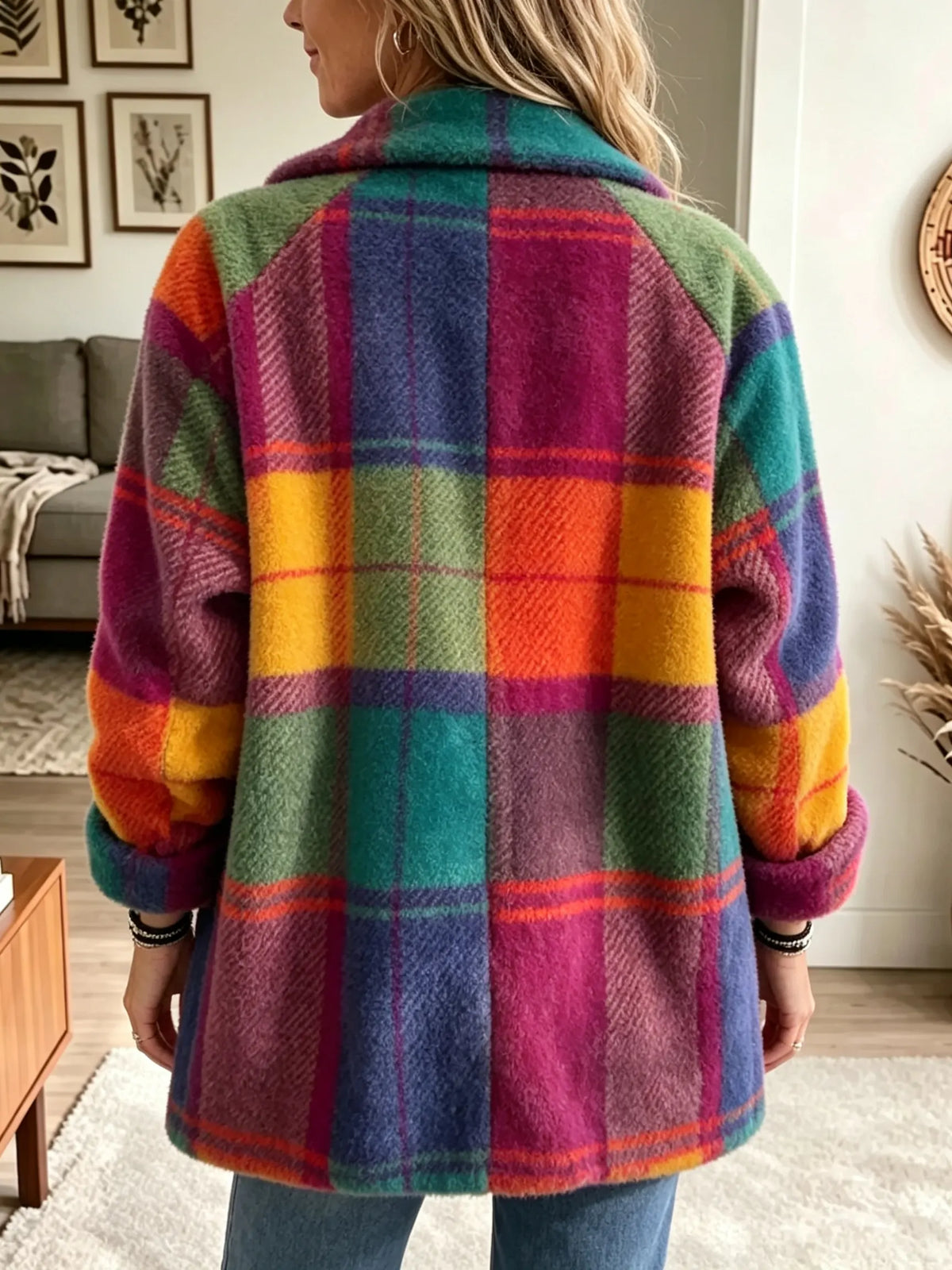 Sabine | Manteau Chic Ample Carreaux