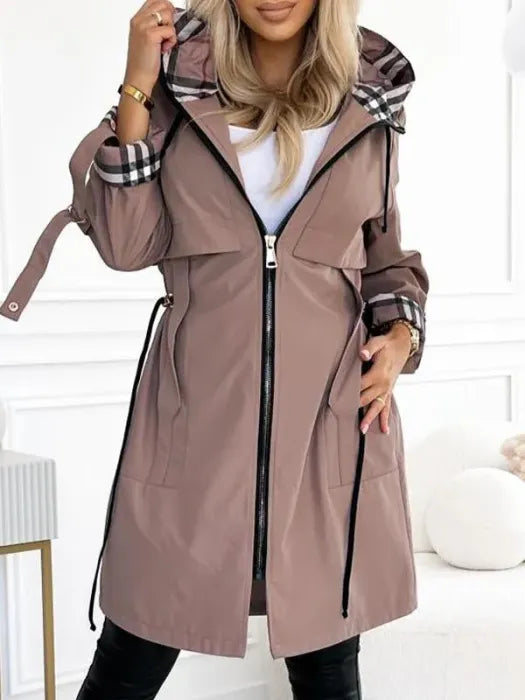 Aurélie | Imperméable Élégant Long Zippé