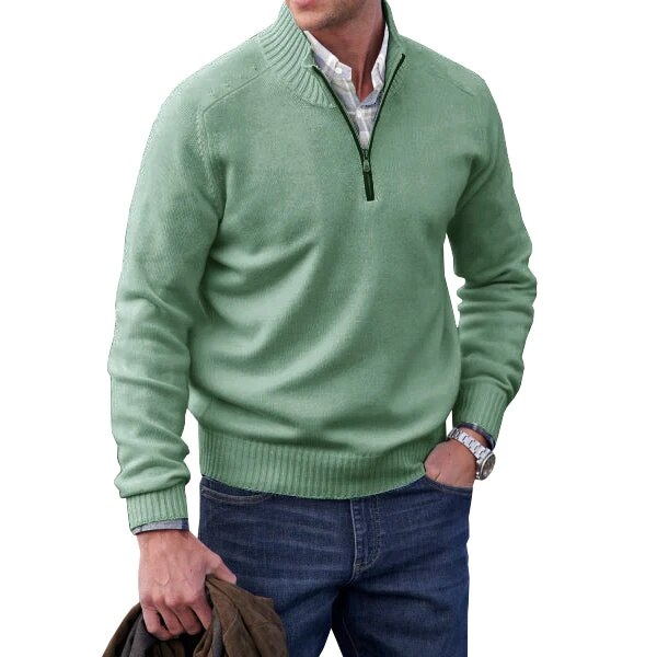David - Pull Élégant Col Zippé Cachemire