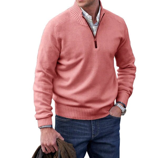 David - Pull Élégant Col Zippé Cachemire