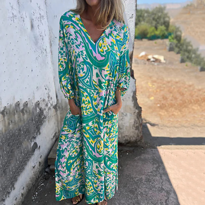 Justine - Robe Longue Bohème Légère Élégante Femme