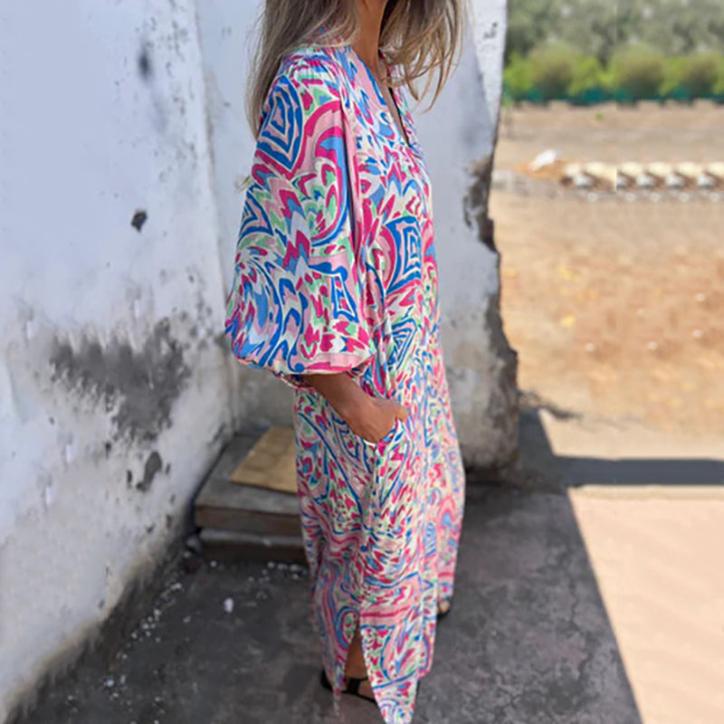 Justine - Robe Longue Bohème Légère Élégante Femme