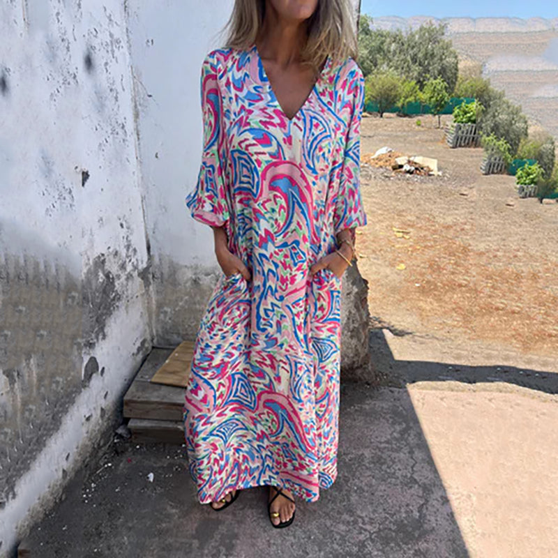 Justine - Robe Longue Bohème Légère Élégante Femme