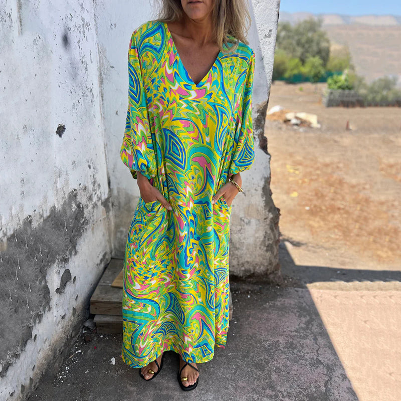 Justine - Robe Longue Bohème Légère Élégante Femme