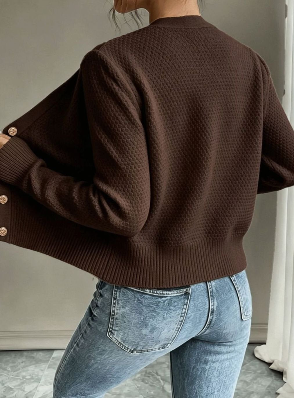 Céline - Cardigan Élégant Torsadé Boutonné