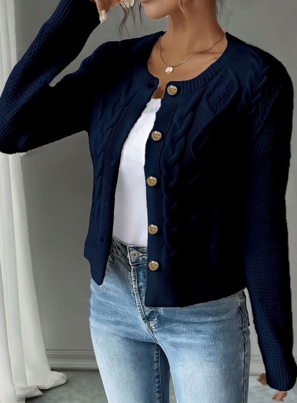 Céline - Cardigan Élégant Torsadé Boutonné