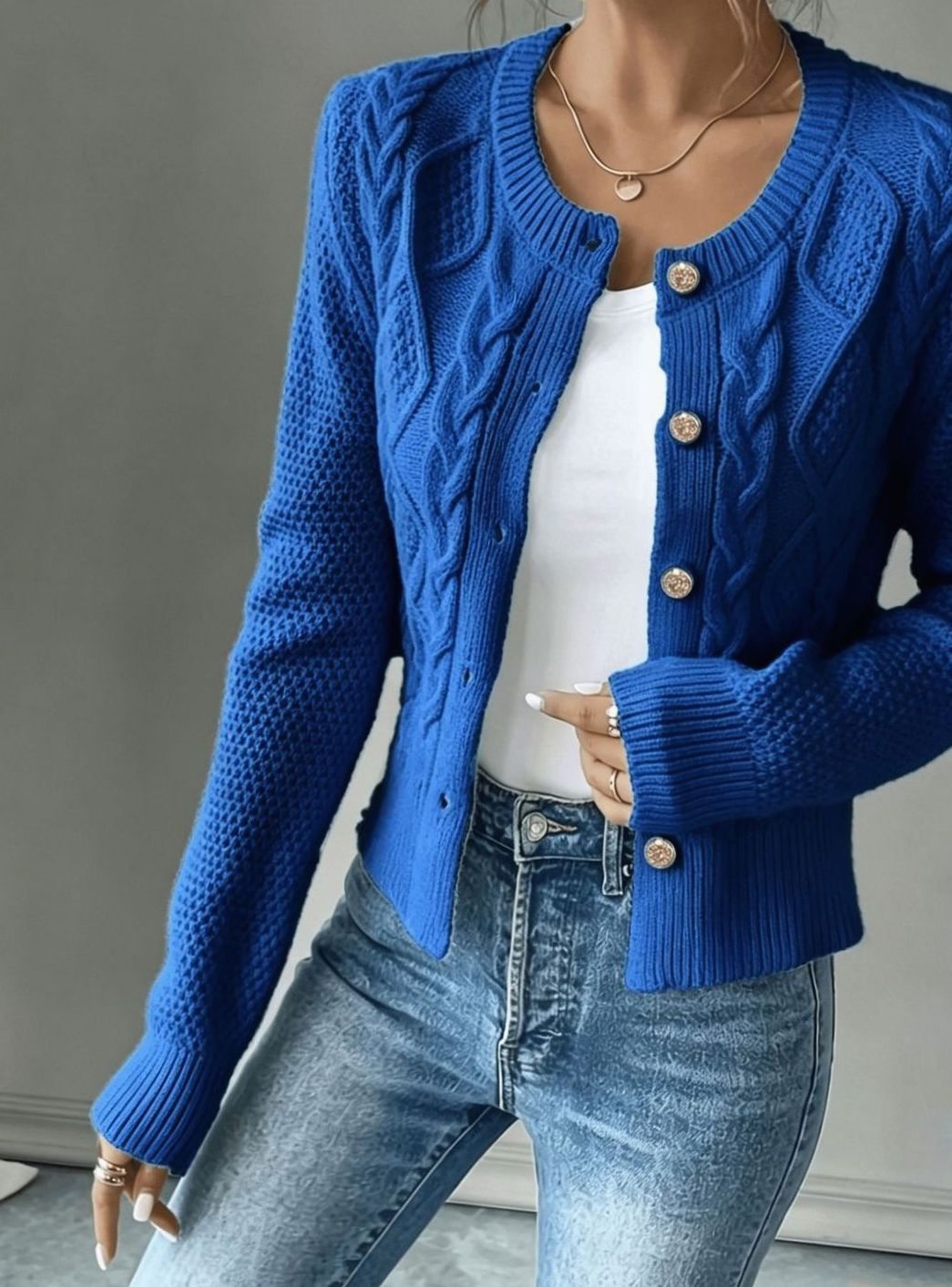 Céline - Cardigan Élégant Torsadé Boutonné